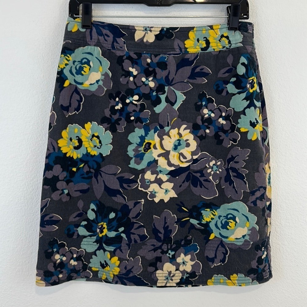 Boden Floral Corduroy Mini Skirt